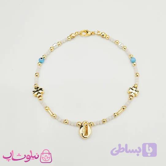 پابند زنانه صدفی طرح گل کد 180