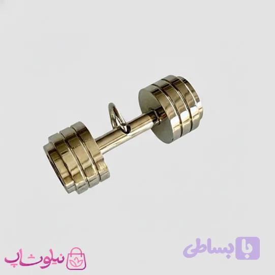 گردنبند اسپرت مدل دمبل ورزشی نقره ای استیل (اندازه پلاک درشت) کد 270 — تصویر 1