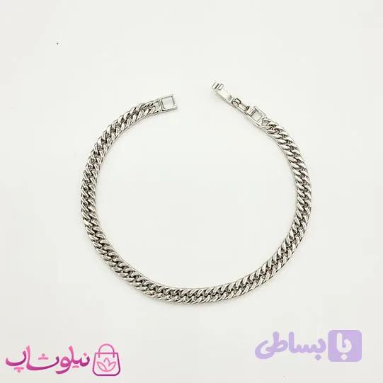 دستبند زنانه ظریف ژوپینگ طرح کارتیه نقره ای 18 سانت 5 میل کد 4991 — تصویر 1
