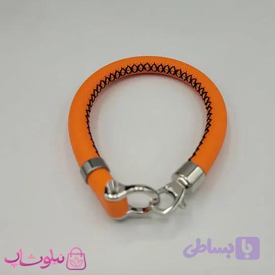 دستبند امگا رابر نارنجی مردانه سایز لارج کیفیت مستر با دوخت مشکی (طراحی جدید) کد 1350 — تصویر 1