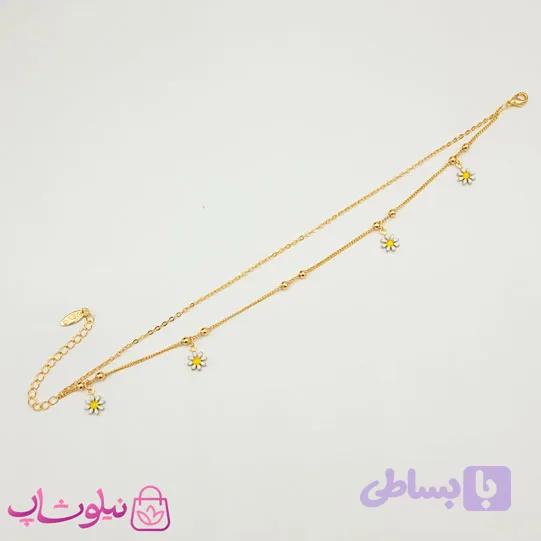 پابند دولاین ysx طلایی مدل گل بابونه کد 891 — تصویر 1
