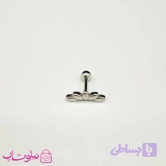 پیرسینگ گوش استیل مدل تاج یا برگ کد 100