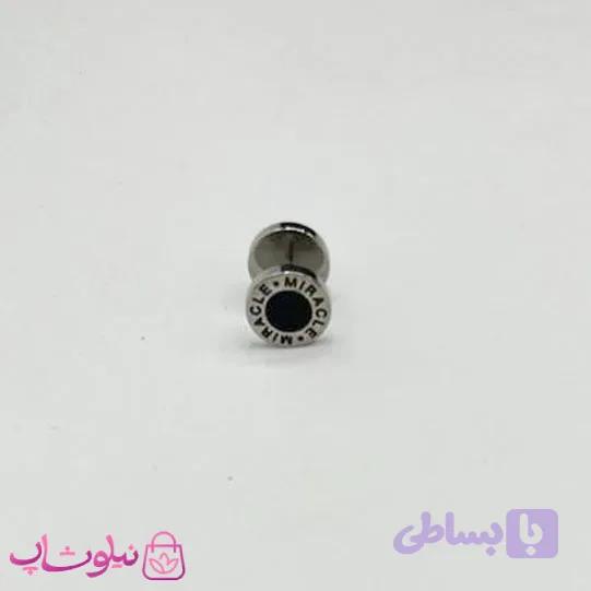پیرسینگ گوش طرح میراکل نقره ای مشکی کد 80