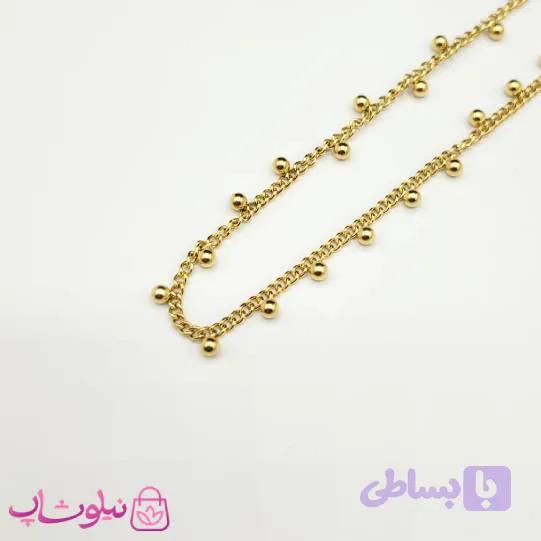 زنجیر زنانه استیل با آویزهای توپی کد 1795