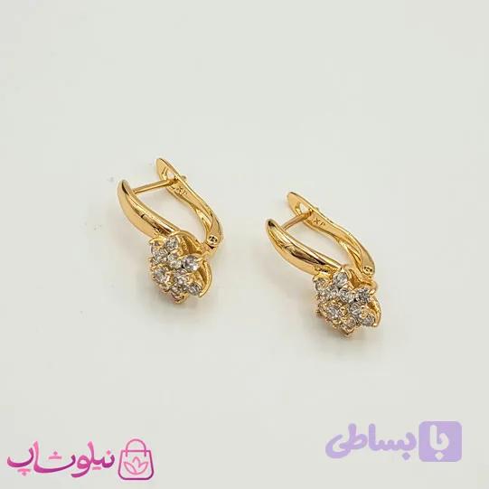 گوشواره زنانه ژوپینگ مدل گل نگیندار کد 991
