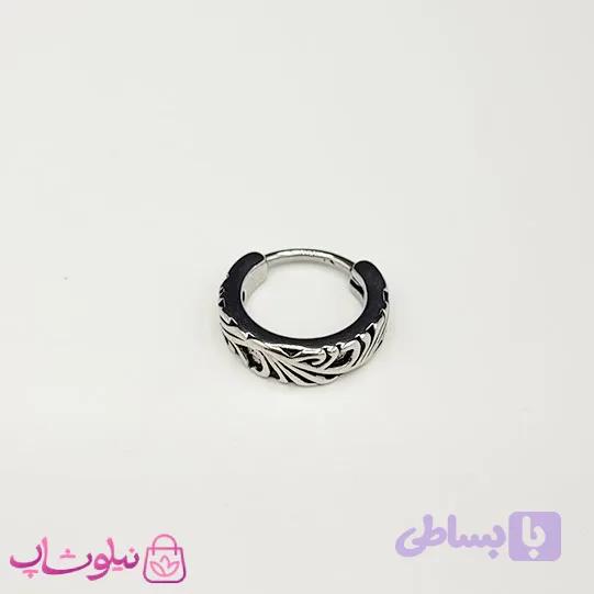 پیرسینگ گوش استیل مردانه مدل حلقه ای طرحدار کد 159