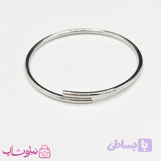 دستبند النگویی دخترانه تک لاین مدل ساده کد 60