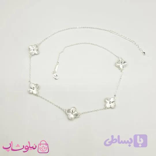 گردنبند زنانه ونکلیف فول آبکاری نقره تراشدار کیفیت مستر کد 900 — تصویر 1