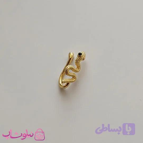 پیرسینگ فیک بینی یا گوش طرح مار نگیندار طلایی کد 849