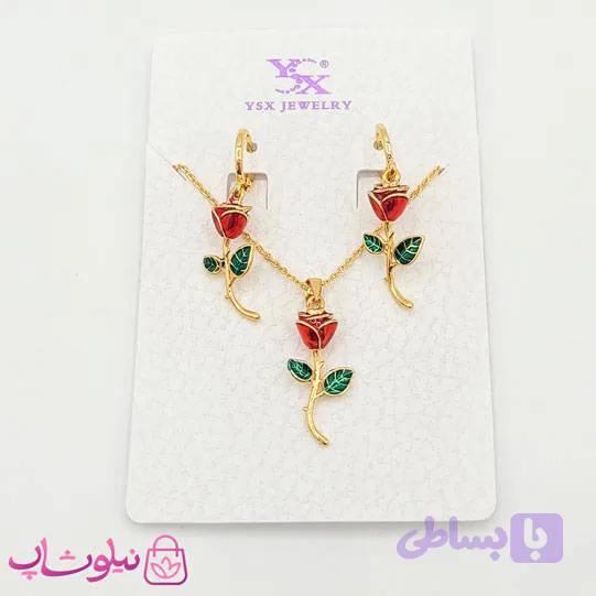 نیم ست دخترانه YSX مدل گل رز قرمز کد 799 (ترند جدید اینستاگرام)