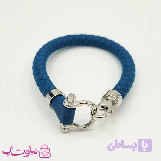 دستبند امگا رابر سبز کله غازی مردانه زنانه قفل نقره ای کیفیت مستر کد 1100 — تصویر 1