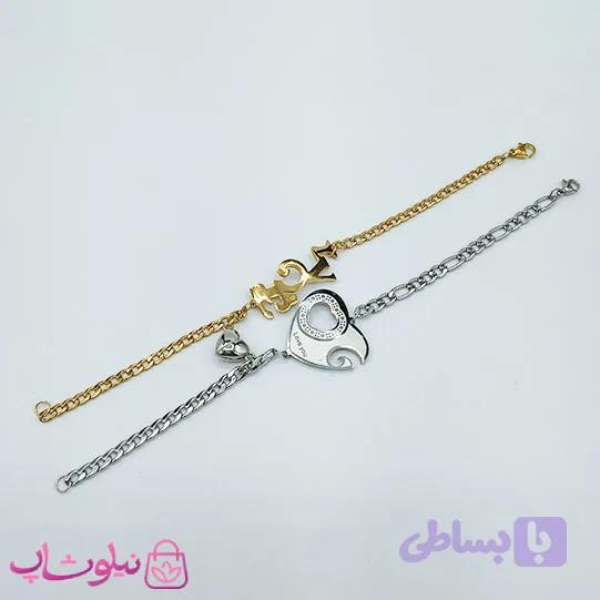 دستبند ست دختر و پسر مگنتی مدل قلب کد 1981 — تصویر 1