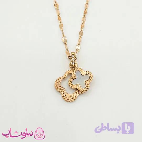 گردنبند دخترانه ونکلیف سفید رزگلد کد 112 — تصویر 1