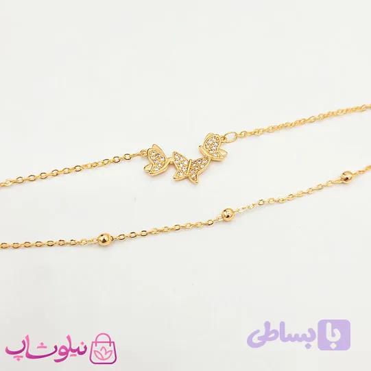 پابند دخترانه YSX دولاین توپی مدل سه پروانه کد 1196 — تصویر 1