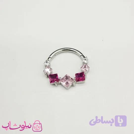 پیرسینگ دیث گوش یا سپتوم بینی مدل استیل صورتی کد 570