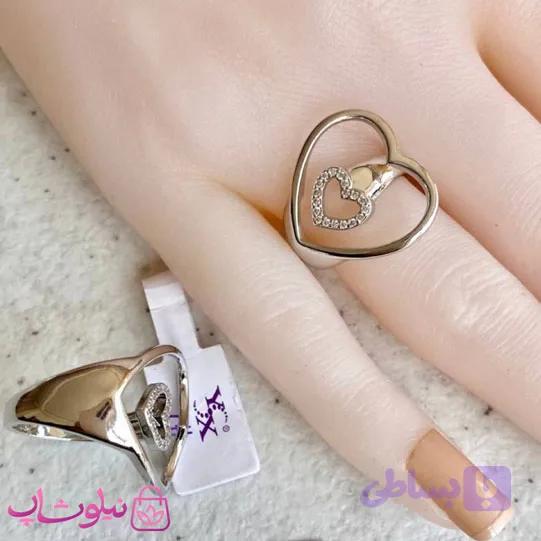 انگشتر دخترانه YSX مدل قلب نقره ای کد 89