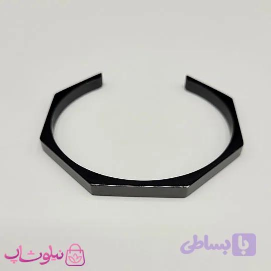 دستبند بنگل مردانه مدل سون مشکی رنگ کد 450 — تصویر 1