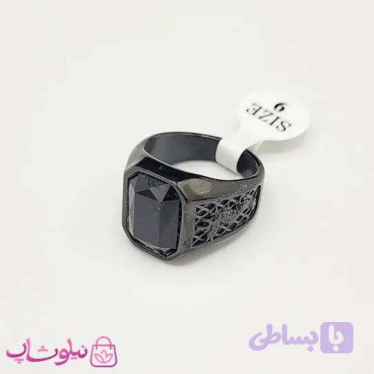 انگشتر مردانه استیل مدل دراگون (اژدها) فول مشکی کیفیت مستر کد 750