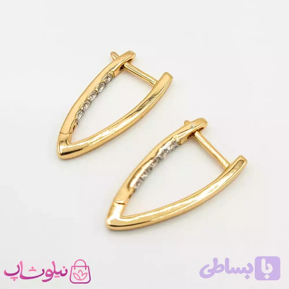 گوشواره زنانه ژوپینگ نگین دار کد 503