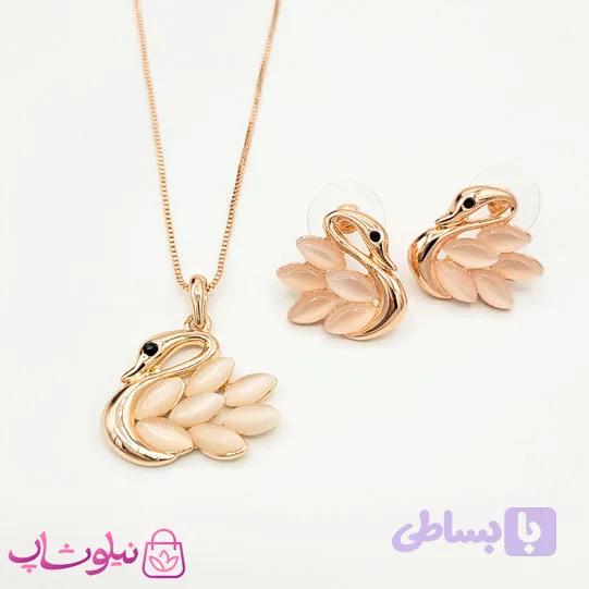 نیم ست دخترانه برند کلیو Clio مدل قو رزگلد صدفی کد 354 — تصویر 1