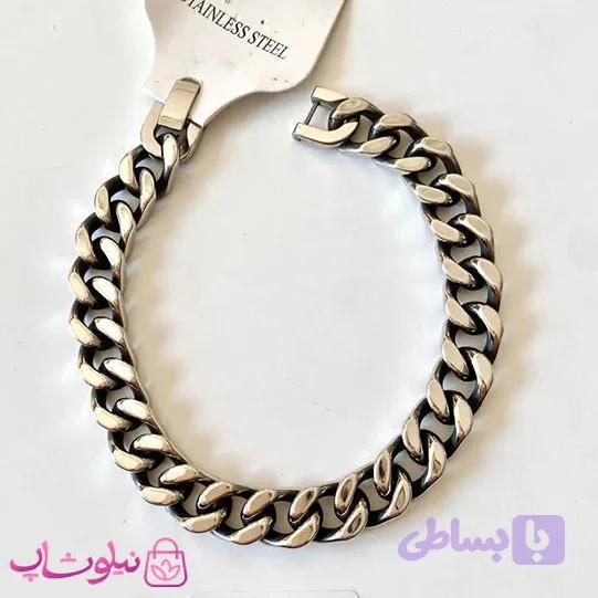 دستبند مردانه کارتیه استیل سیاه قلم 22 سانت – در 3 ضخامت مختلف کد 300