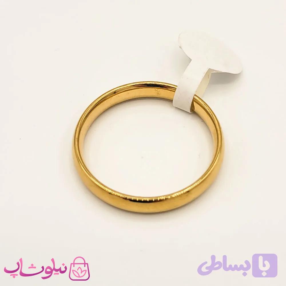 حلقه یا رینگ استیل ساده طلایی عرض 4 میل کد 791