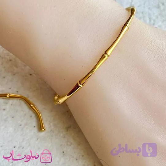 بنگل بامبو اسپرت رنگ طلایی نازک استیل کد 1531