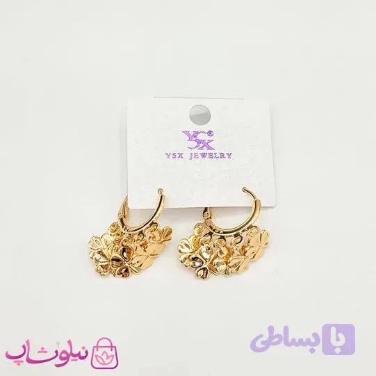 گوشواره حلقه ای آویزدار YSX مدل گل کد 791
