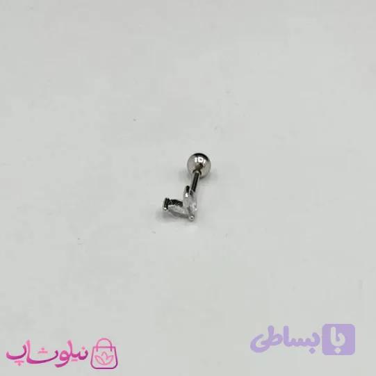 پیرسینگ گوش طرح دو اشک سفید کد 49