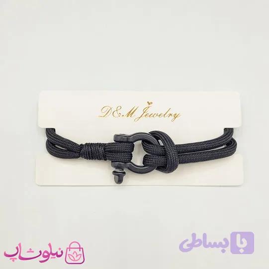 دستبند امگا مشکی با قفل پلاستیکی کد 100