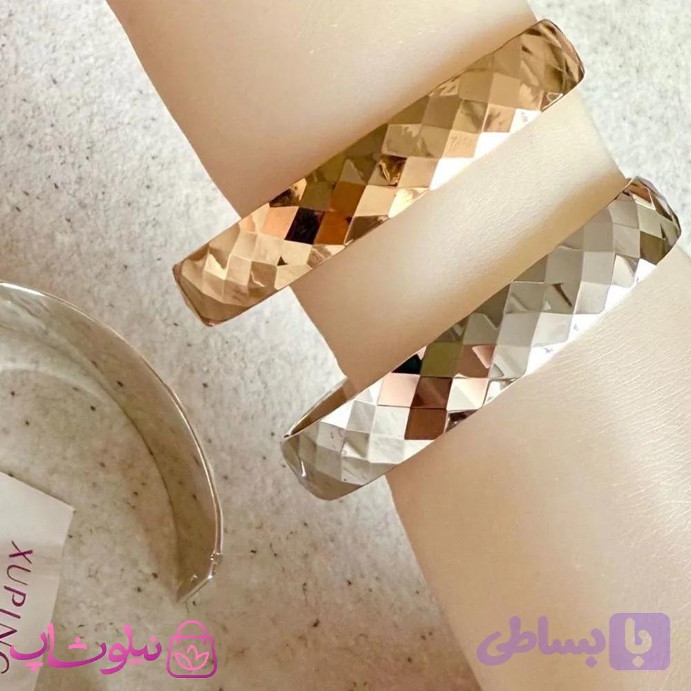 دستبند زنانه ژوپینگ مدل آینه ای با تراش های مثلثی – سایز و رنگ مختلف کد 9991