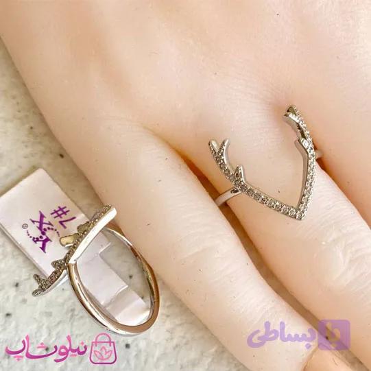 انگشتر دخترانه YSX مدل گوزن نقره ای کد 691-1