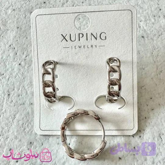 گوشواره حلقه ای کارتیه ژوپینگ نقره ای رنگ کد 2391