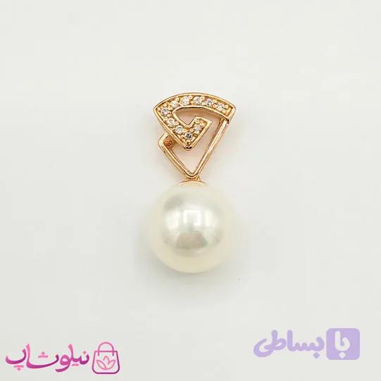 پلاک دخترانه ژوپینگ با آویز مروارید کد 1091