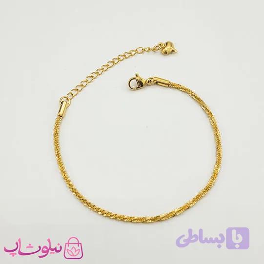پابند زنانه خاویاری استیل طلایی رنگ کد 109 — تصویر 1