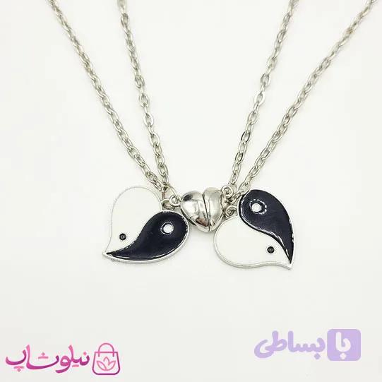 گردنبند ست یین و یانگ مدل قلب کد 58