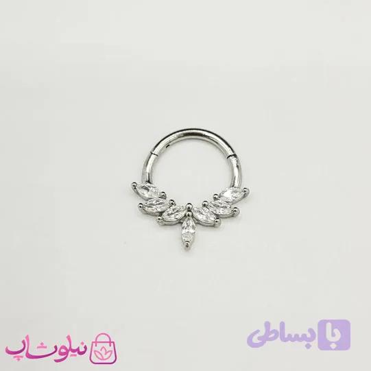 پیرسینگ دیث گوش یا سپتوم بینی مدل تاج سفید کد 399