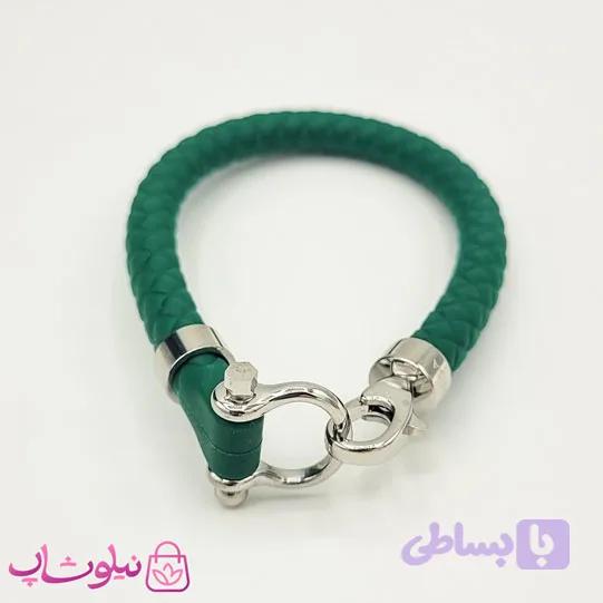 دستبند امگا رابر سبز تیره مردانه زنانه کیفیت مستر کد 1100 — تصویر 1