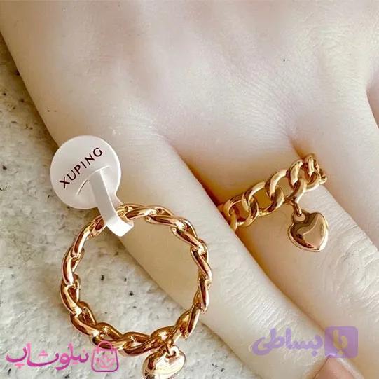 انگشتر زنانه ژوپینگ مدل کارتیه با آویز قلب کد 3591