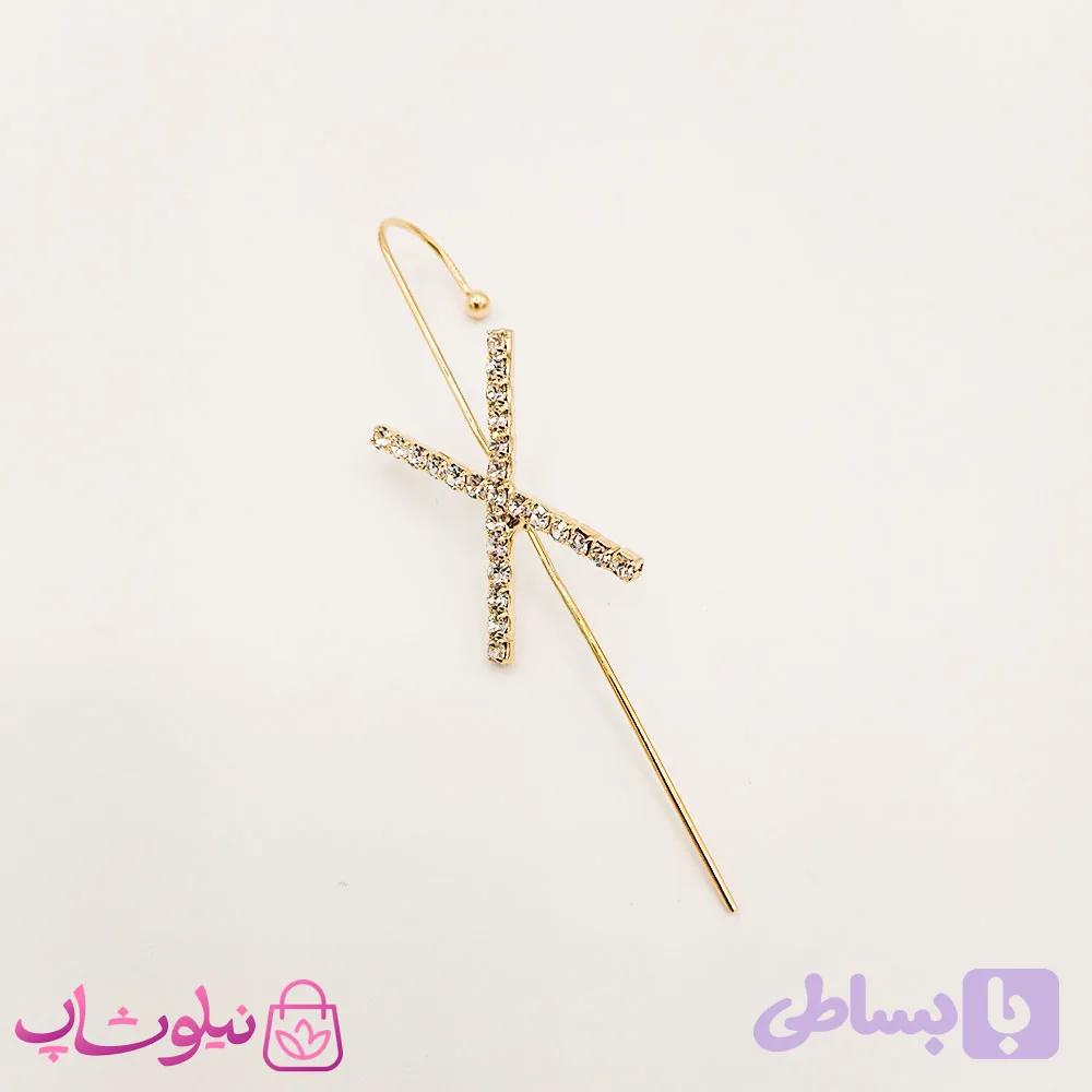 گوشواره زنانه کراس طرح ضربدر — تصویر 1