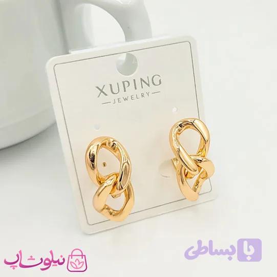 گوشواره حلقه ای ژوپینگ با آویز کارتیر کد 1191 — تصویر 1