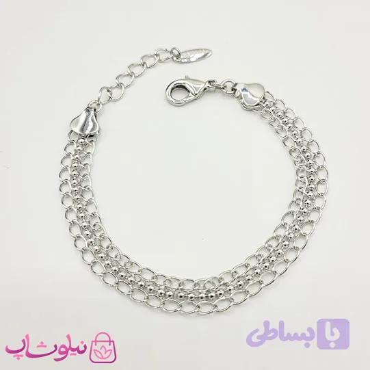دستبند دخترانه ژوپینگ سه ردیفه متصل کد 1491 — تصویر 1