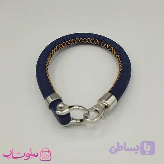دستبند امگا رابر سرمه ای مردانه سایز لارج کیفیت مستر با دوخت نارنجی (طراحی جدید) کد 1350 — تصویر 1