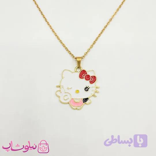 گردنبند بچگانه دخترانه مدل hello kitty