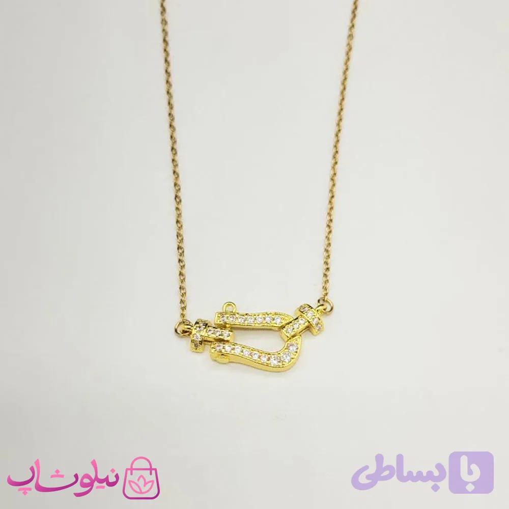 گردنبند زنانه استیل طلایی مدل فرد Fred کد 110