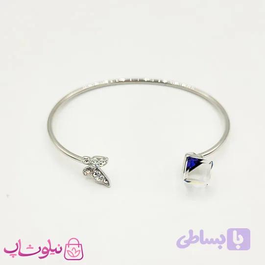 بنگل دخترانه سوراوسکی طرح پروانه با سنگ الکساندرایت بلو کد 590 — تصویر 1
