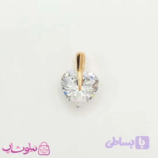 پلاک دخترانه ژوپینگ مدل قلب سفید کد 1191 — تصویر 1