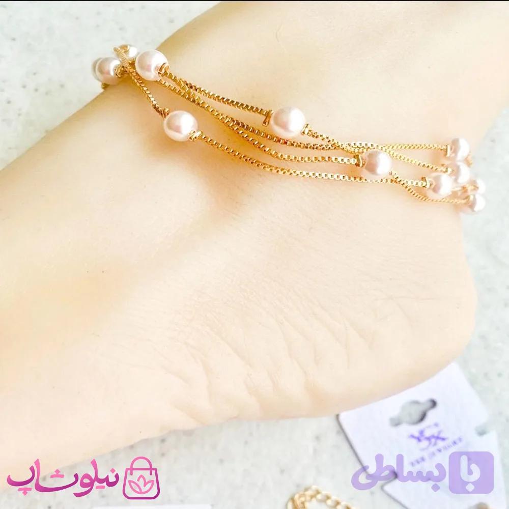 پابند زنانه YSX مدل چند لاین مروارید سفید کد 4291