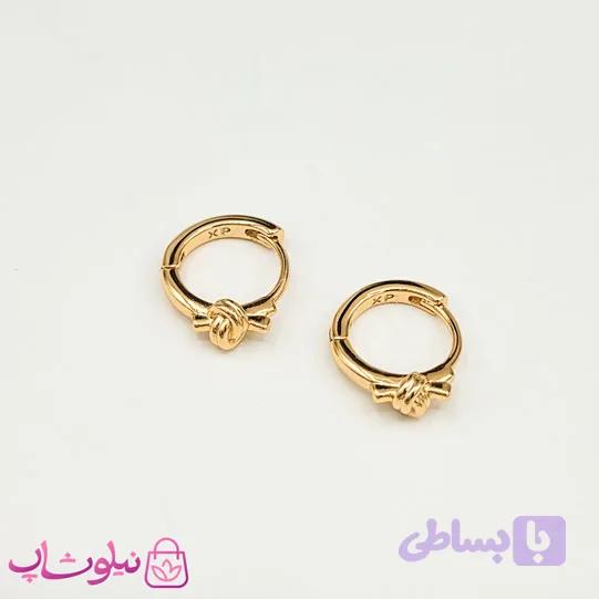 گوشواره حلقه ای کوچک ژوپینگ طرح گره عمده کد 571 — تصویر 1