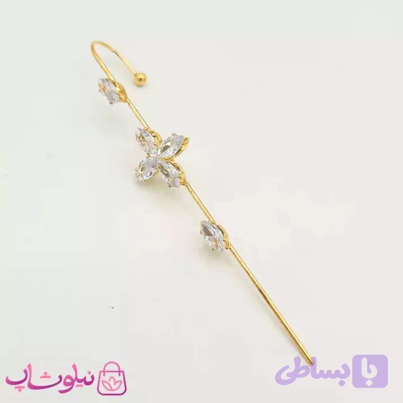 گوشواره کراس نگیندار طرح گل